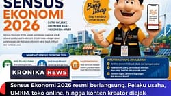 Sensus Ekonomi 2026 resmi berlangsung pada 15 Juni–31 Agustus 2026. Pelaku usaha, UMKM, toko online, hingga konten kreator diajak berpartisipasi untuk mendukung pembangunan ekonomi Indonesia. | KronikaNews.Com