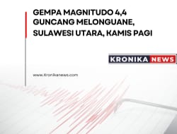 GEMPA MAGNITUDO 4.4 GUNCANG MELONGUANE, SULAWESI UTARA, KAMIS PAGI