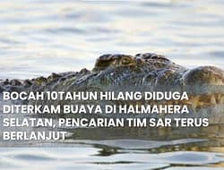 BOCAH 10TAHUN HILANG DIDUGA DITERKAM BUAYA DI HALMAHERA SELATAN, PENCARIAN TIM SAR TERUS BERLANJUT