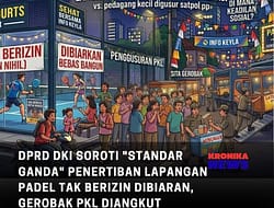 DPRD DKI SOROTI “STANDAR GANDA” PENERTIBAN LAPANGAN PADEL TAK BERIZIN DIBIARKAN, GEROBAK PKL DIANGKUT