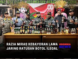 RAZIA MIRAS KEBAYORAN LAMA JARING RATUSAN BOTOL ILEGAL