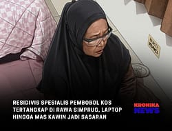 Residivis Spesialis Pembobol Kos Tertangkap di Rawa Simprug, Laptop Hingga Mas Kawin Jadi Sasaran.