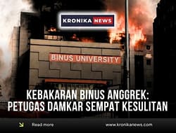 KEBAKARAN BINUS ANGGREK: PETUGAS DAMKAR SEMPAT KESULITAN