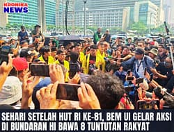 SEHARI SETELAH HUT RI KE-81, BEM UI GELAR AKSI DI BUNDARAN HI BAWA 8 TUNTUTAN RAKYAT