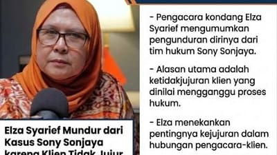 Elza Syarief Mundur dari Kasus Sony Sonjaya karena Klien Tidak Jujur : KronikaNews.Com