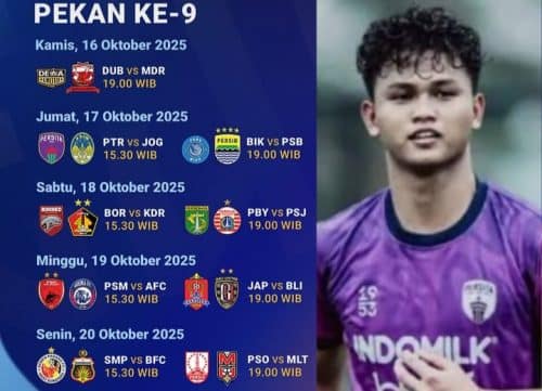 JADWAL PEKAN KE-9 BRI SUPER LEAGUE