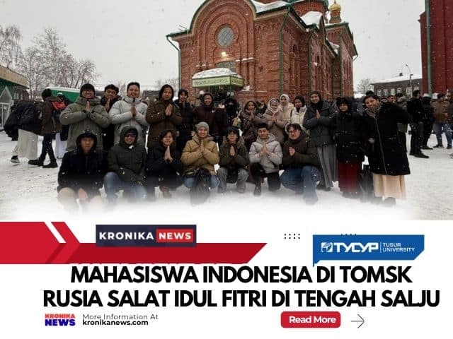 Mahasiswa Indonesia di Tomsk Rusia Salat Idul Fitri di Tengah Salju